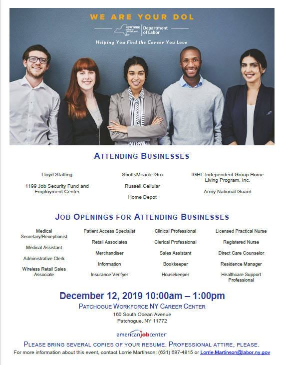 NYS Dept of Labor Job Fair LIHC